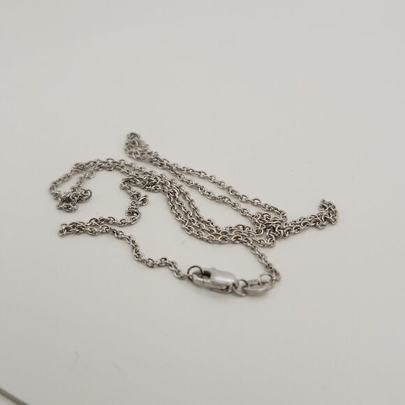14k White Gold Chain Necklace 18" B - Picture 4 of 6